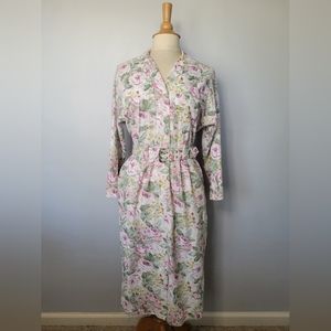 VTG! R.E.O. Originals Cottagecore Pastel Floral Jumper Button Down Dress SZ M